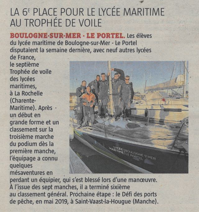 Trophée des lycées maritimes La Rochelle 2018