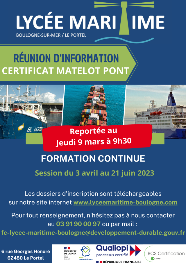 Réunion d'information Formation Continue 9 mars 2023